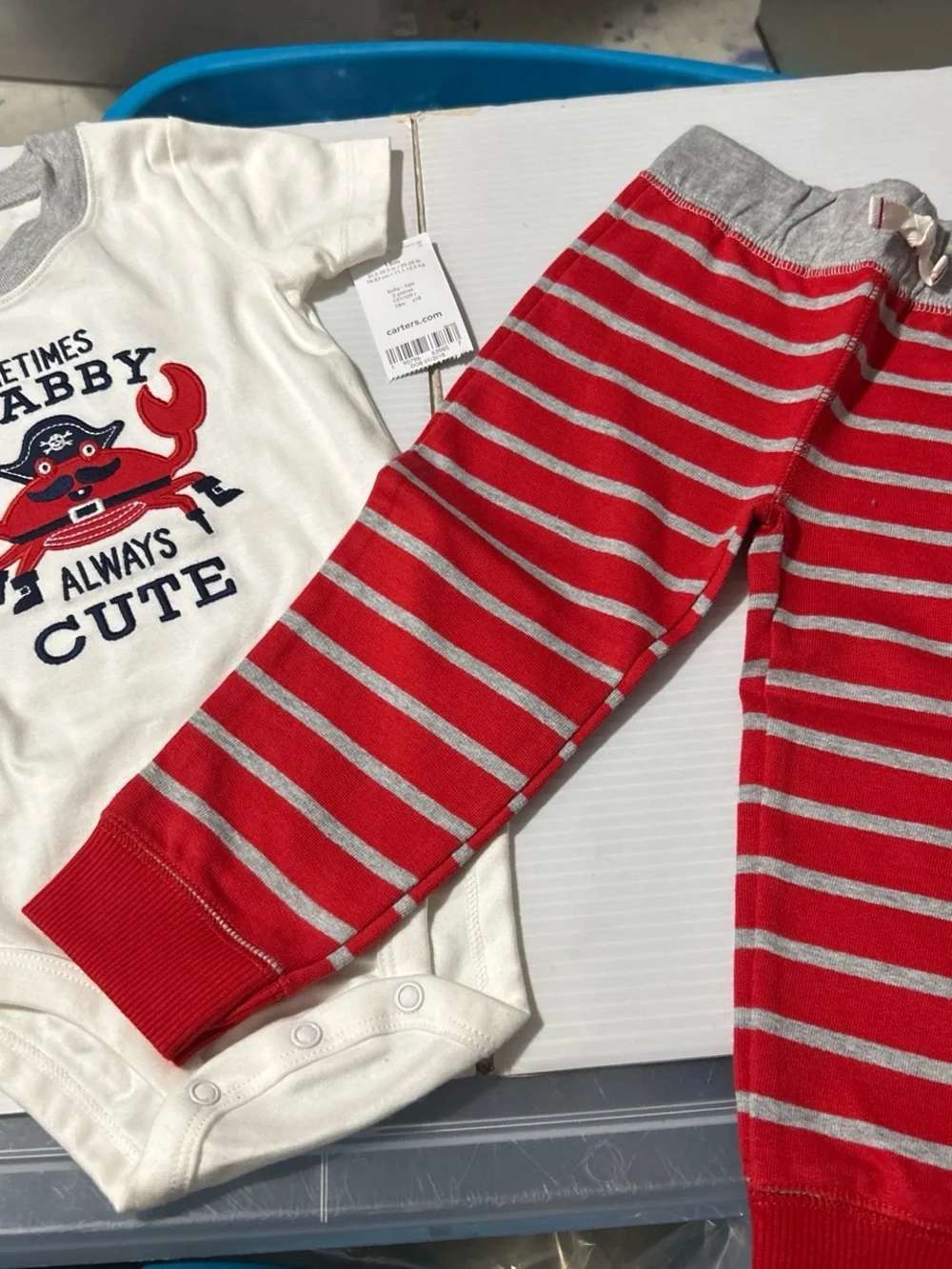 Carter's Red & White Crab Graphic Pajama Set